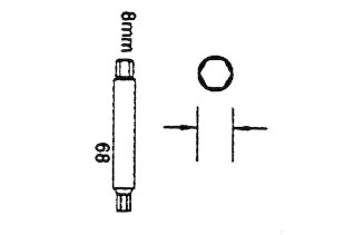 Klucz do amortyzatorów 6-kątny zewnętrzny 8mm